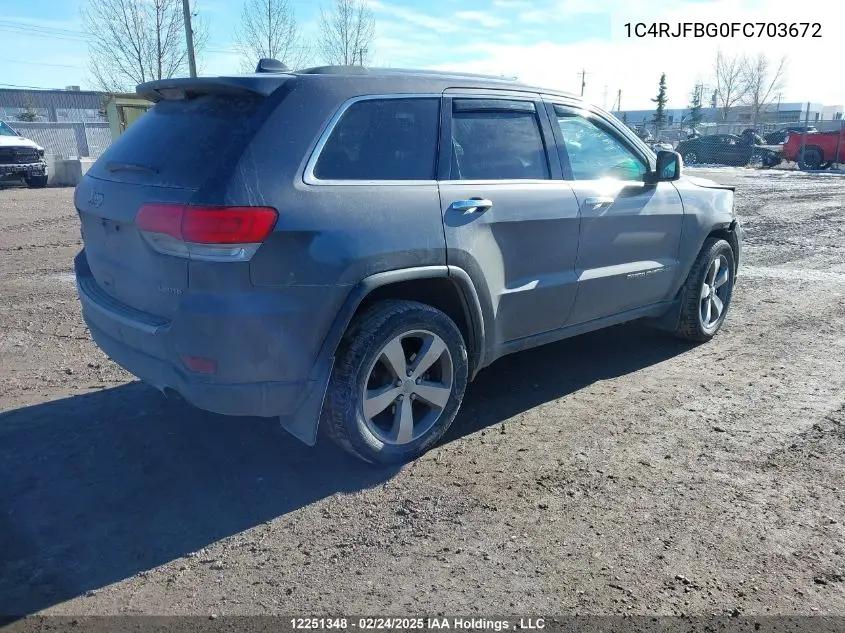 2015 Jeep Grand Cherokee Limited VIN: 1C4RJFBG0FC703672 Lot: 12251348