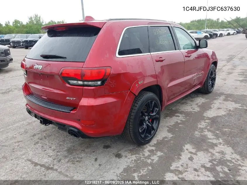 2015 Jeep Grand Cherokee Srt VIN: 1C4RJFDJ3FC637630 Lot: 12318217