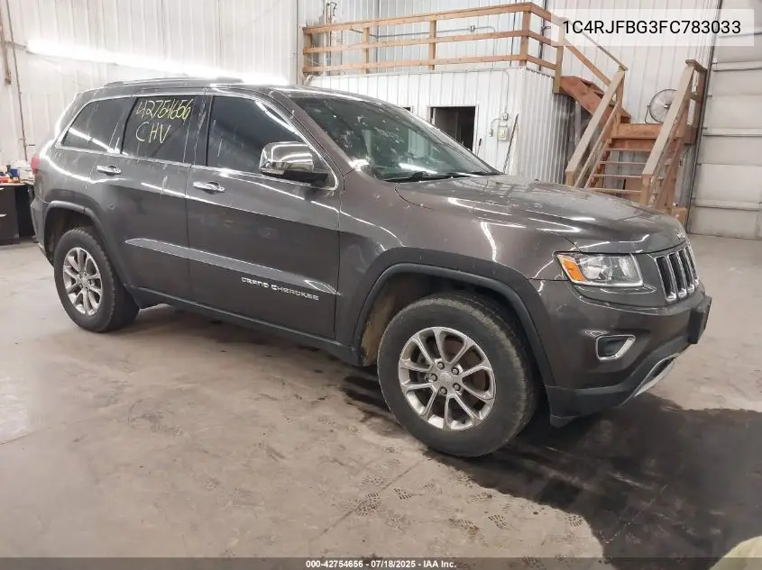 2015 Jeep Grand Cherokee Limited VIN: 1C4RJFBG3FC783033 Lot: 42754656