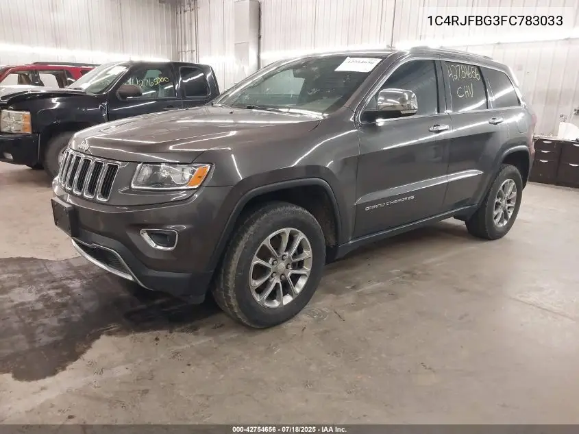 2015 Jeep Grand Cherokee Limited VIN: 1C4RJFBG3FC783033 Lot: 42754656