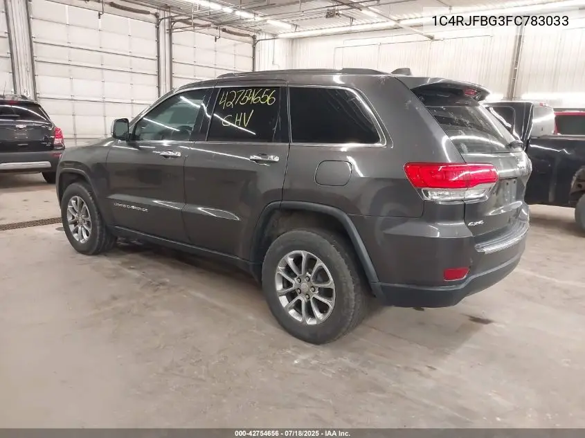2015 Jeep Grand Cherokee Limited VIN: 1C4RJFBG3FC783033 Lot: 42754656