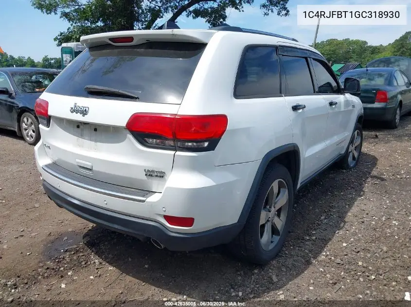 2016 Jeep Grand Cherokee Limited VIN: 1C4RJFBT1GC318930 Lot: 42635005
