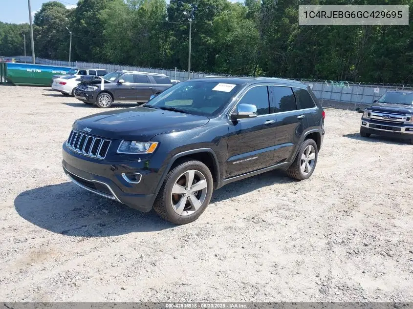 2016 Jeep Grand Cherokee Limited VIN: 1C4RJEBG6GC429695 Lot: 42635918