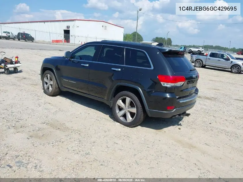 2016 Jeep Grand Cherokee Limited VIN: 1C4RJEBG6GC429695 Lot: 42635918