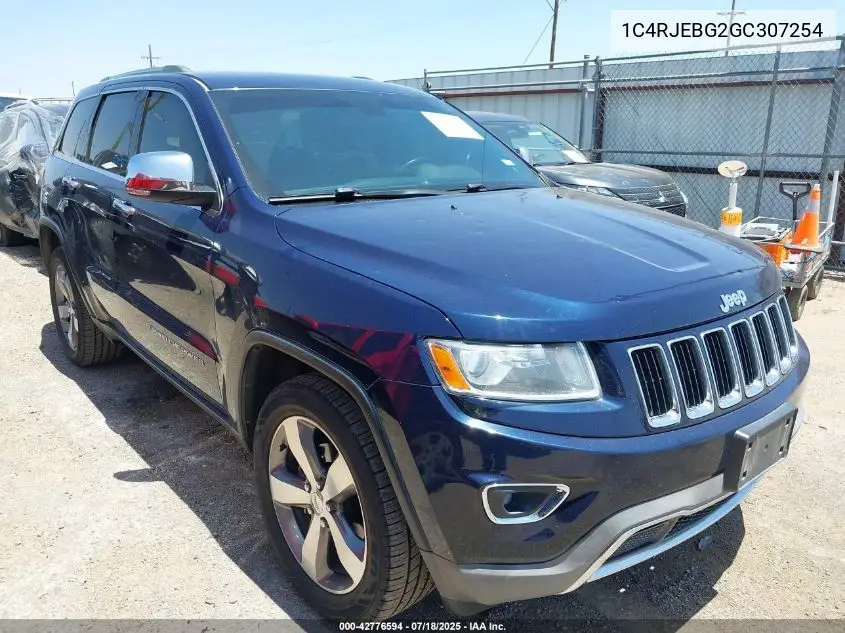 2016 Jeep Grand Cherokee Limited VIN: 1C4RJEBG2GC307254 Lot: 42776594