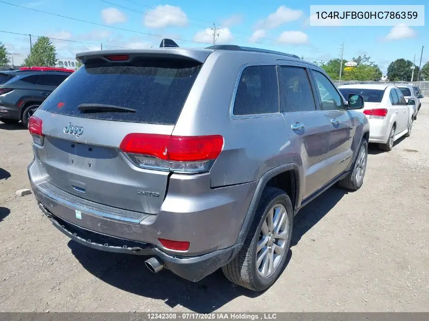 2017 Jeep Grand Cherokee Limited VIN: 1C4RJFBG0HC786359 Lot: 12342308