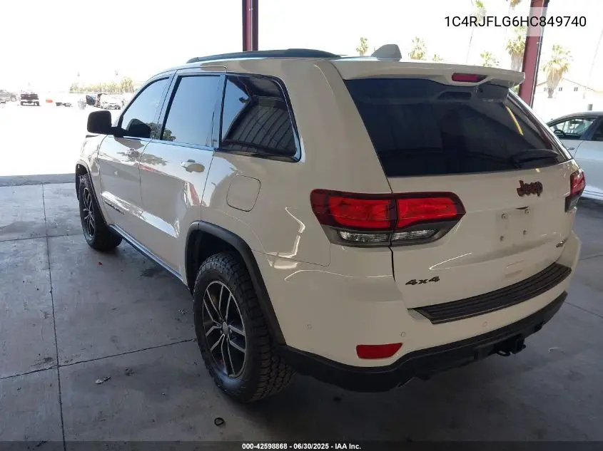 2017 Jeep Grand Cherokee Trailhawk 4X4 VIN: 1C4RJFLG6HC849740 Lot: 42598868