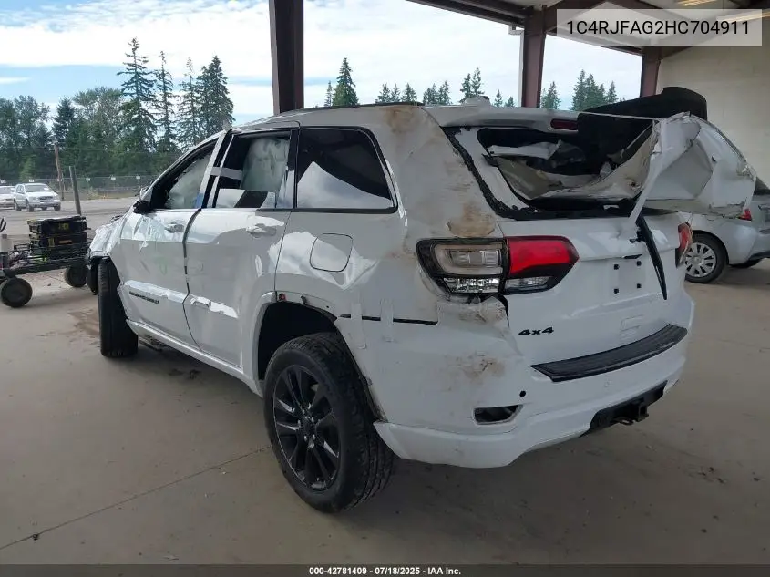 2017 Jeep Grand Cherokee Altitude 4X4 VIN: 1C4RJFAG2HC704911 Lot: 42781409
