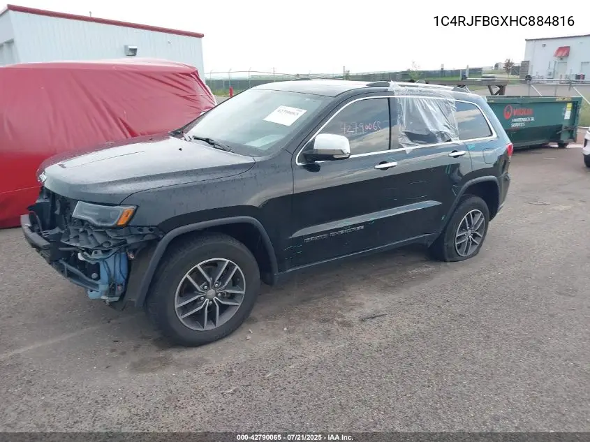 2017 Jeep Grand Cherokee Limited 4X4 VIN: 1C4RJFBGXHC884816 Lot: 42790065