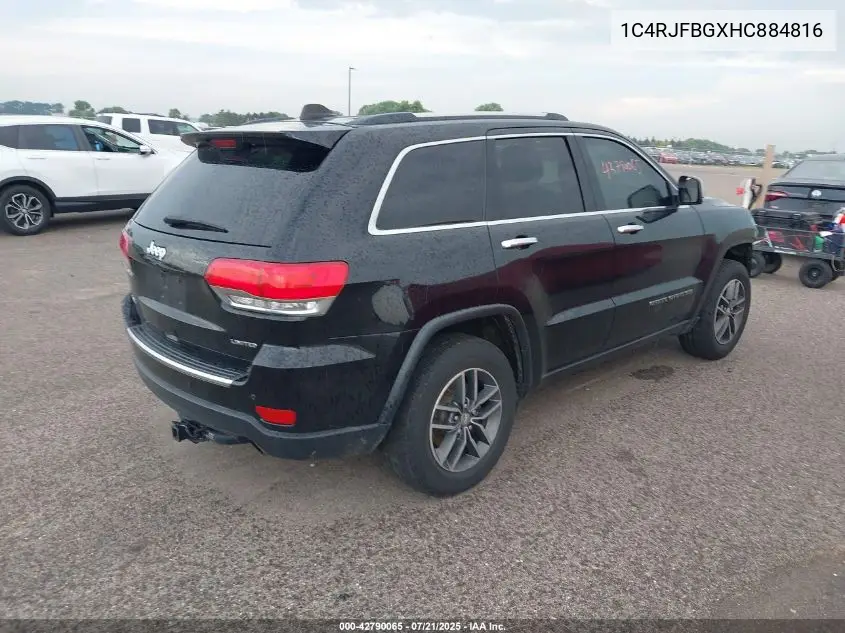 2017 Jeep Grand Cherokee Limited 4X4 VIN: 1C4RJFBGXHC884816 Lot: 42790065