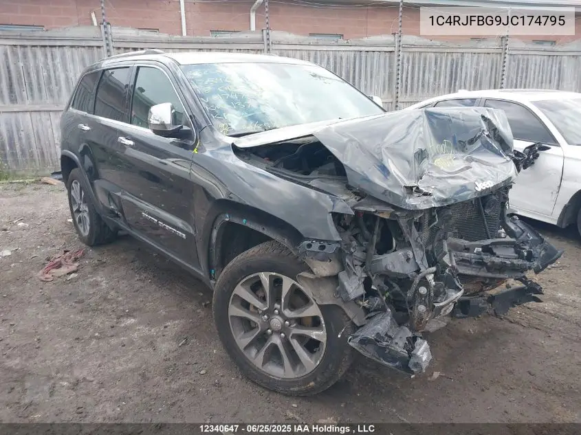 2018 Jeep Grand Cherokee Limited VIN: 1C4RJFBG9JC174795 Lot: 12340647