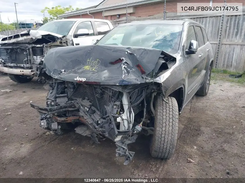 2018 Jeep Grand Cherokee Limited VIN: 1C4RJFBG9JC174795 Lot: 12340647