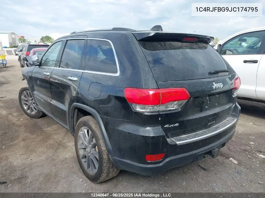 2018 Jeep Grand Cherokee Limited VIN: 1C4RJFBG9JC174795 Lot: 12340647