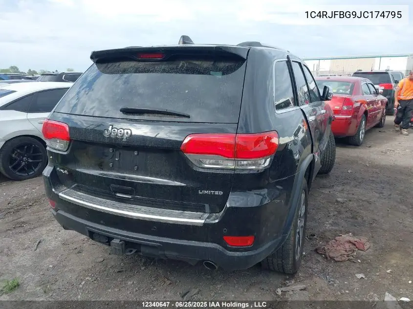2018 Jeep Grand Cherokee Limited VIN: 1C4RJFBG9JC174795 Lot: 12340647