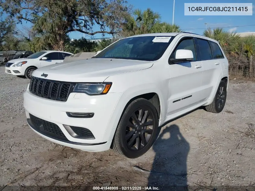 2018 Jeep Grand Cherokee High Altitude 4X4 VIN: 1C4RJFCG8JC211415 Lot: 41548905