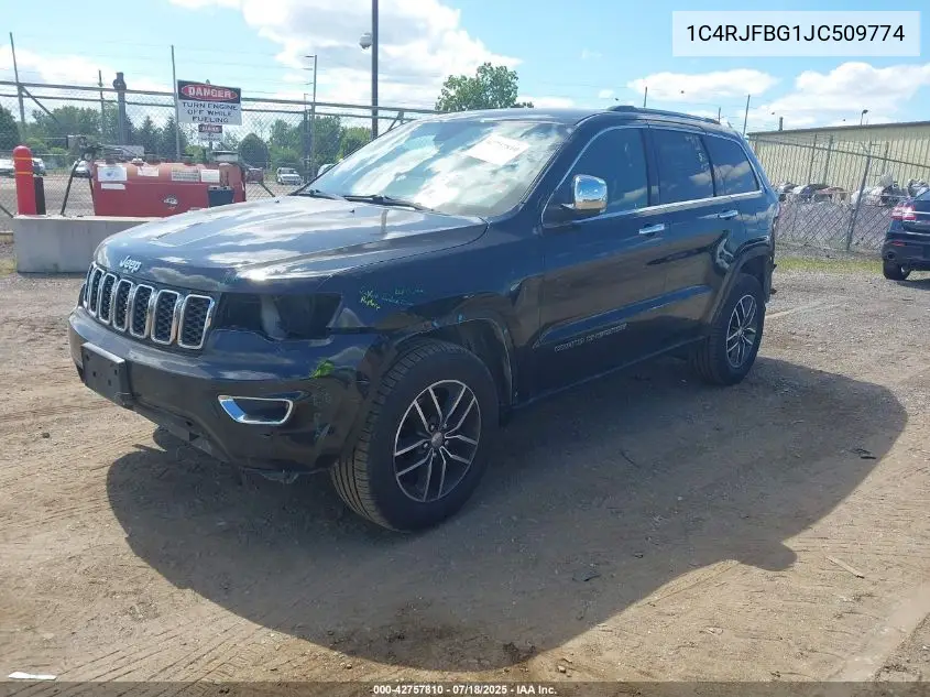 2018 Jeep Grand Cherokee Limited 4X4 VIN: 1C4RJFBG1JC509774 Lot: 42757810