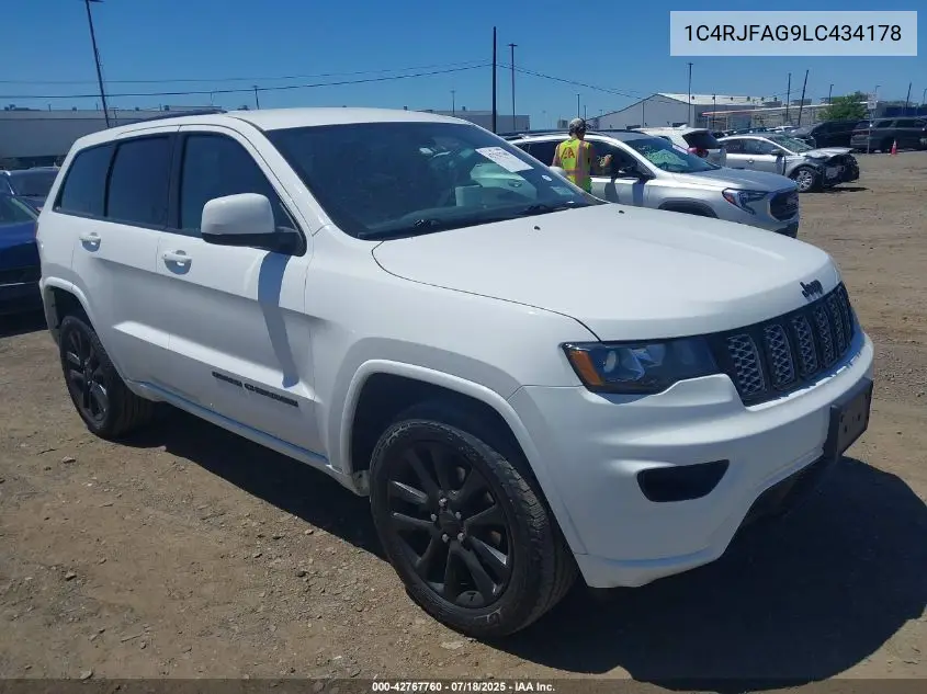 2020 Jeep Grand Cherokee Altitude 4X4 VIN: 1C4RJFAG9LC434178 Lot: 42767760