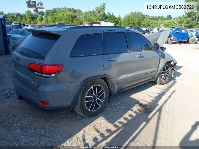2021 Jeep Grand Cherokee Trailhawk 4X4 VIN: 1C4RJFLGXMC583729 Lot: 42735510