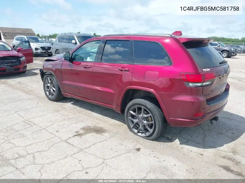 2021 Jeep Grand Cherokee 80Th Anniversary 4X4 VIN: 1C4RJFBG5MC581758 Lot: 42798447