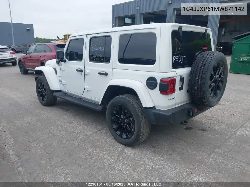 2021 Jeep Wrangler 4Xe Unlimited Sahara VIN: 1C4JJXP61MW871142 Lot: 12298151