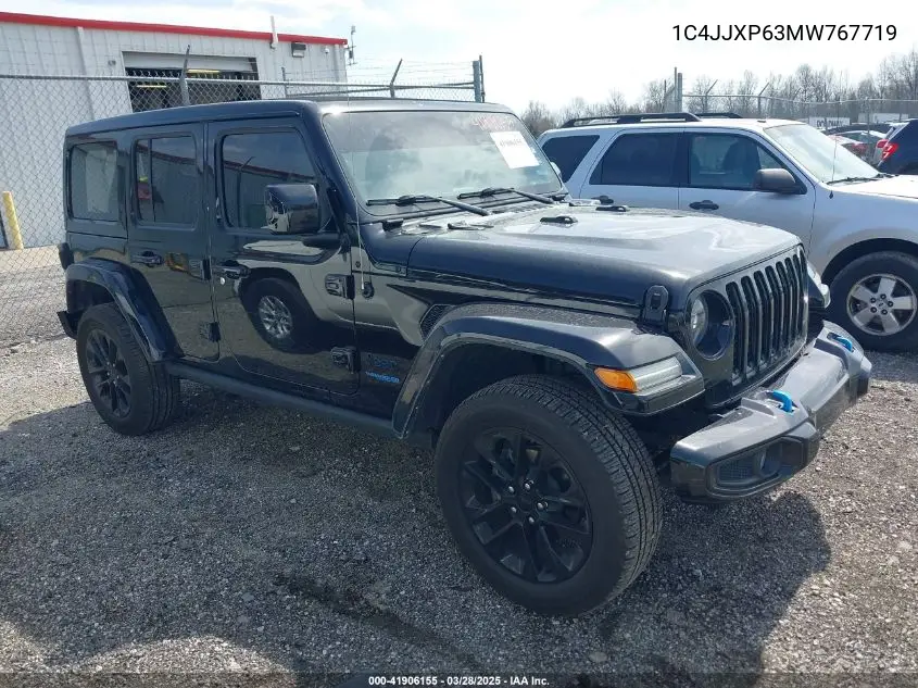 2021 Jeep Wrangler 4Xe Unlimited High Altitude 4X4 VIN: 1C4JJXP63MW767719 Lot: 41906155