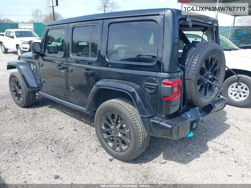 2021 Jeep Wrangler 4Xe Unlimited High Altitude 4X4 VIN: 1C4JJXP63MW767719 Lot: 41906155
