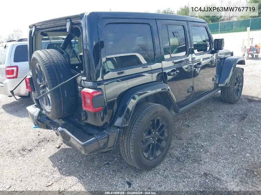 2021 Jeep Wrangler 4Xe Unlimited High Altitude 4X4 VIN: 1C4JJXP63MW767719 Lot: 41906155