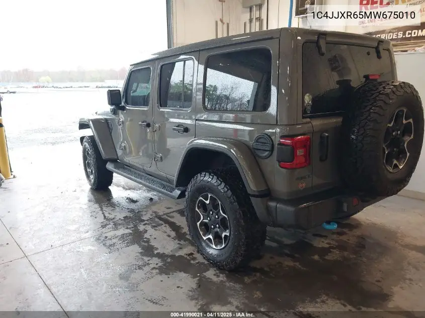 2021 Jeep Wrangler 4Xe Unlimited Rubicon 4X4 VIN: 1C4JJXR65MW675010 Lot: 41990021