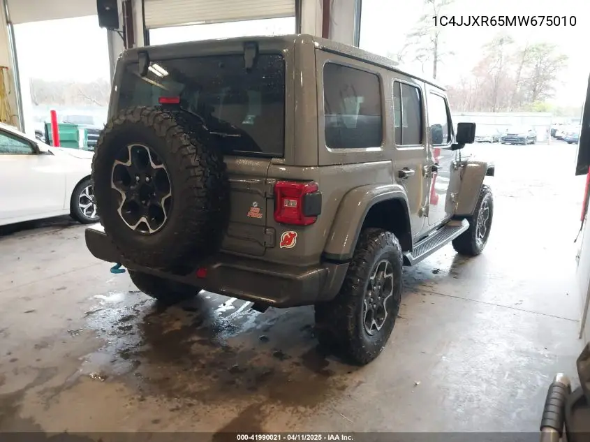 2021 Jeep Wrangler 4Xe Unlimited Rubicon 4X4 VIN: 1C4JJXR65MW675010 Lot: 41990021