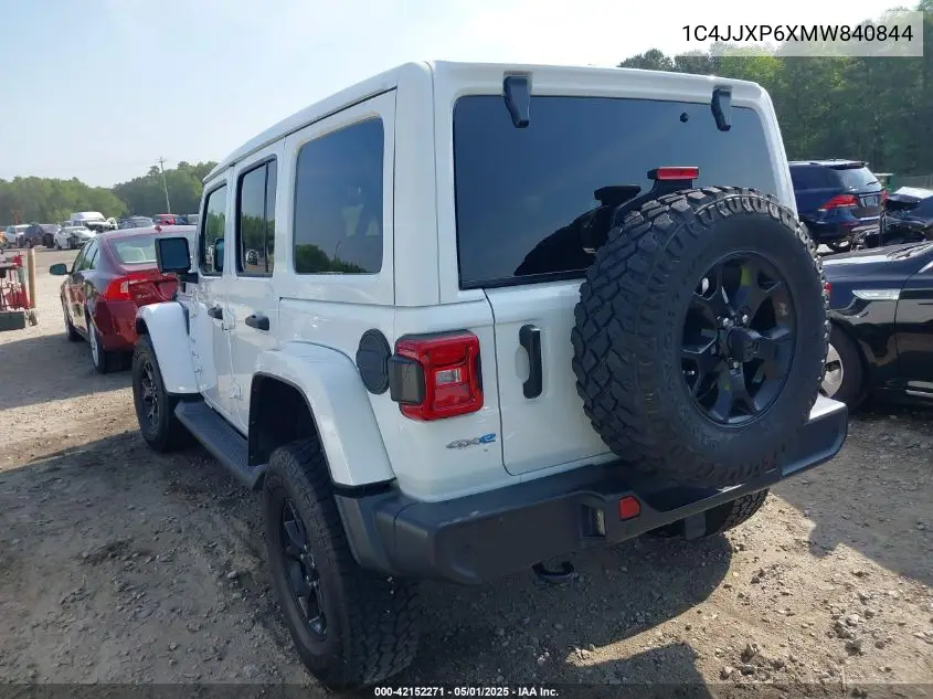 2021 Jeep Wrangler 4Xe Unlimited Sahara 4X4 VIN: 1C4JJXP6XMW840844 Lot: 42152271