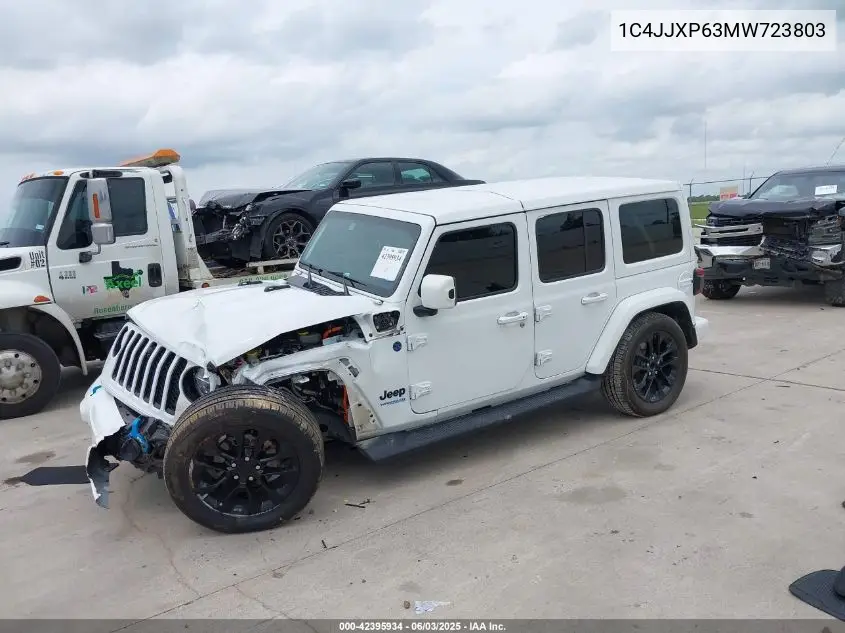 2021 Jeep Wrangler 4Xe Unlimited High Altitude 4X4 VIN: 1C4JJXP63MW723803 Lot: 42395934