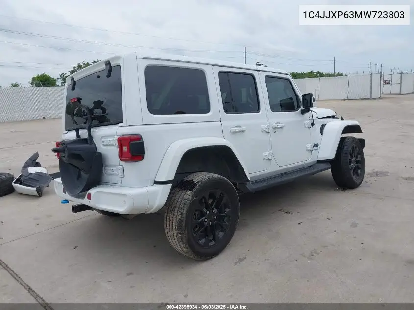 2021 Jeep Wrangler 4Xe Unlimited High Altitude 4X4 VIN: 1C4JJXP63MW723803 Lot: 42395934