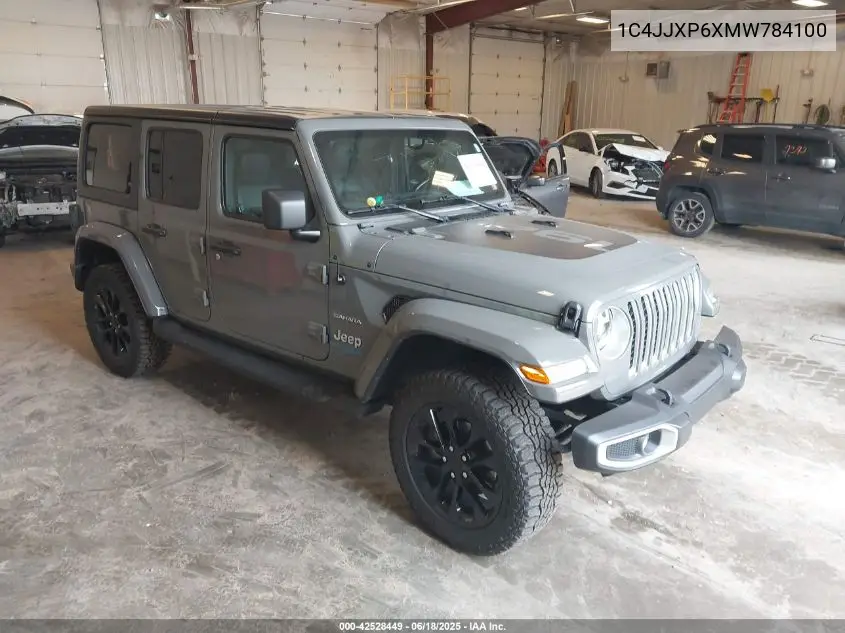 2021 Jeep Wrangler 4Xe Unlimited Sahara 4X4 VIN: 1C4JJXP6XMW784100 Lot: 42528449
