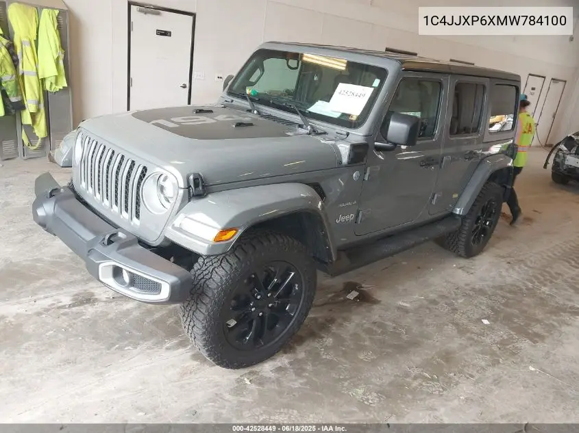 2021 Jeep Wrangler 4Xe Unlimited Sahara 4X4 VIN: 1C4JJXP6XMW784100 Lot: 42528449