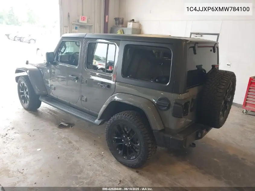 2021 Jeep Wrangler 4Xe Unlimited Sahara 4X4 VIN: 1C4JJXP6XMW784100 Lot: 42528449