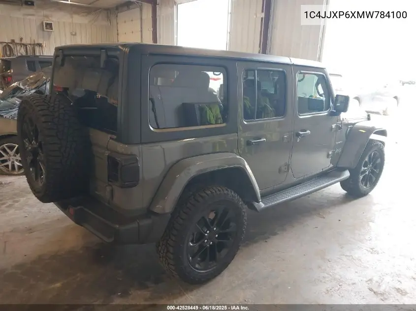2021 Jeep Wrangler 4Xe Unlimited Sahara 4X4 VIN: 1C4JJXP6XMW784100 Lot: 42528449