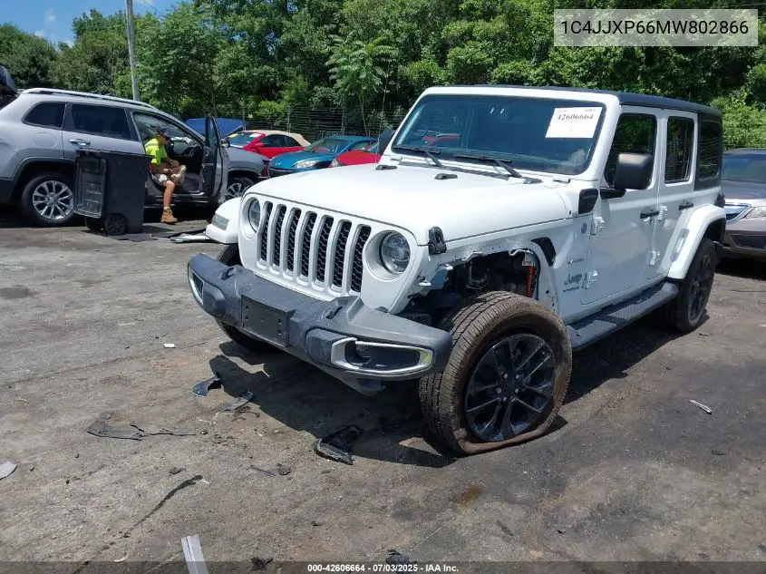 2021 Jeep Wrangler 4Xe Unlimited Sahara 4X4 VIN: 1C4JJXP66MW802866 Lot: 42606664