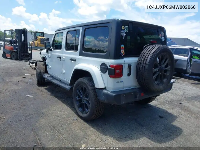 2021 Jeep Wrangler 4Xe Unlimited Sahara 4X4 VIN: 1C4JJXP66MW802866 Lot: 42606664
