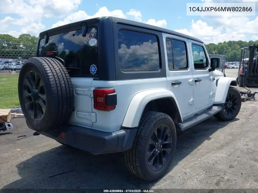 2021 Jeep Wrangler 4Xe Unlimited Sahara 4X4 VIN: 1C4JJXP66MW802866 Lot: 42606664