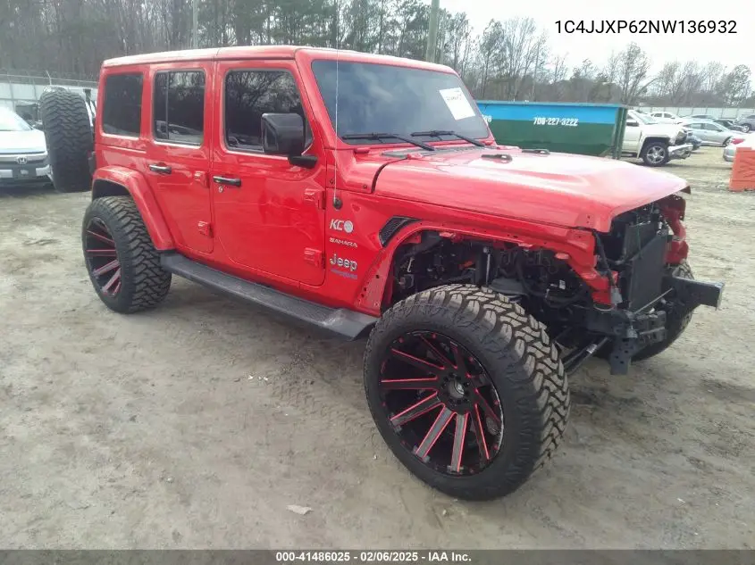 2022 Jeep Wrangler 4Xe Unlimited Sahara 4X4 VIN: 1C4JJXP62NW136932 Lot: 41486025