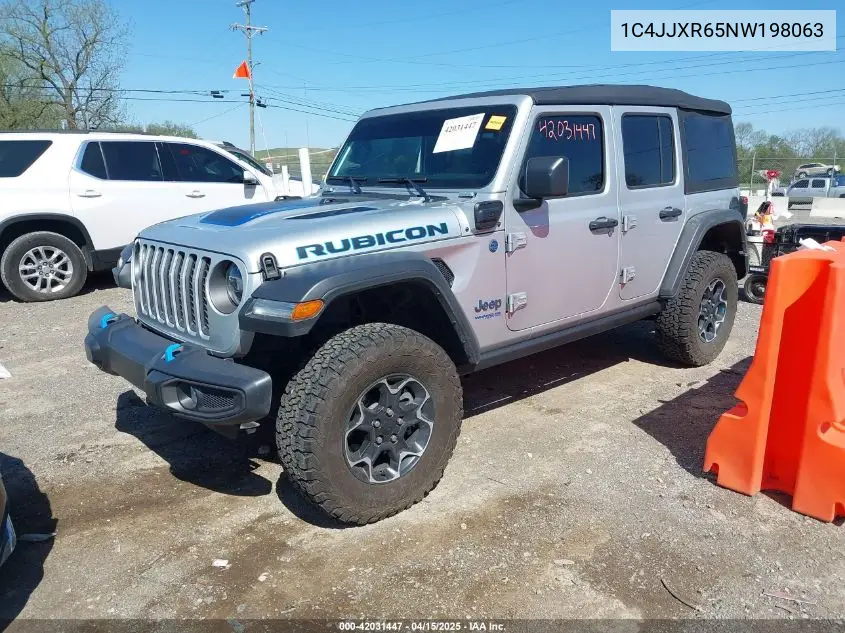 2022 Jeep Wrangler 4Xe Unlimited Rubicon 4X4 VIN: 1C4JJXR65NW198063 Lot: 42031447