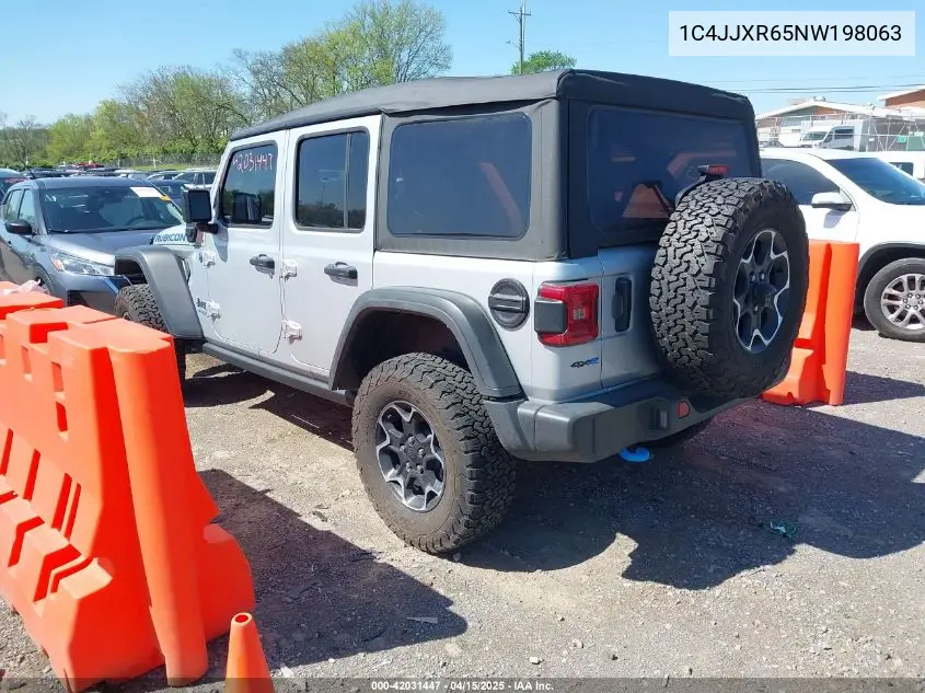 2022 Jeep Wrangler 4Xe Unlimited Rubicon 4X4 VIN: 1C4JJXR65NW198063 Lot: 42031447