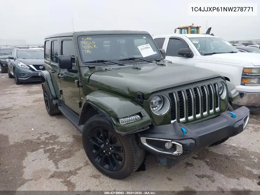 2022 Jeep Wrangler 4Xe Unlimited Sahara 4X4 VIN: 1C4JJXP61NW278771 Lot: 42159062