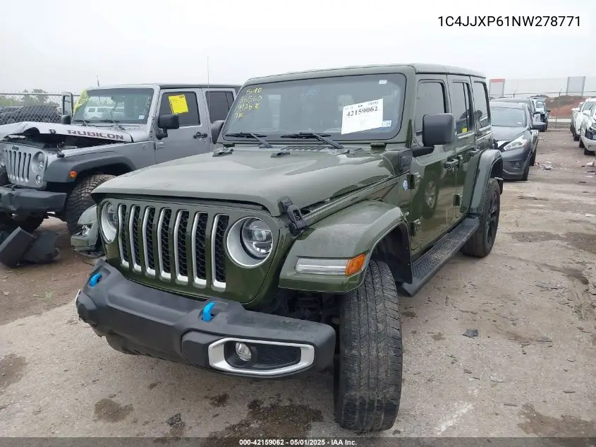 2022 Jeep Wrangler 4Xe Unlimited Sahara 4X4 VIN: 1C4JJXP61NW278771 Lot: 42159062