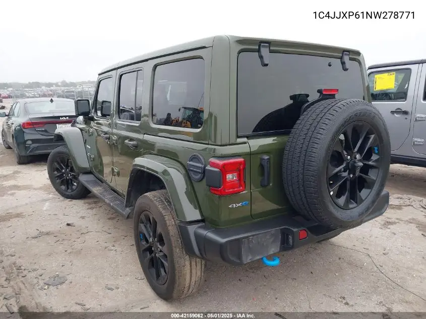 2022 Jeep Wrangler 4Xe Unlimited Sahara 4X4 VIN: 1C4JJXP61NW278771 Lot: 42159062