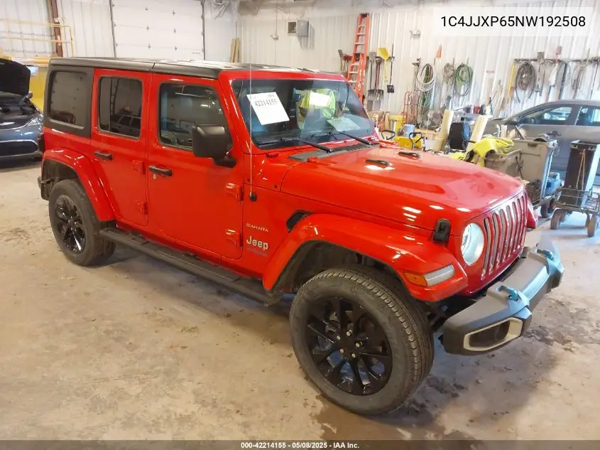 2022 Jeep Wrangler 4Xe Unlimited Sahara 4X4 VIN: 1C4JJXP65NW192508 Lot: 42214155
