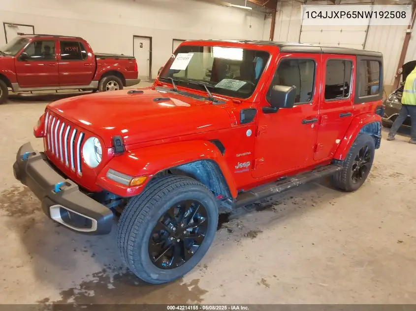 2022 Jeep Wrangler 4Xe Unlimited Sahara 4X4 VIN: 1C4JJXP65NW192508 Lot: 42214155