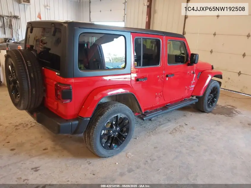 2022 Jeep Wrangler 4Xe Unlimited Sahara 4X4 VIN: 1C4JJXP65NW192508 Lot: 42214155