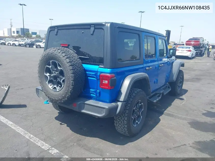 2022 Jeep Wrangler 4Xe Unlimited Rubicon 4X4 VIN: 1C4JJXR66NW108435 Lot: 42450856