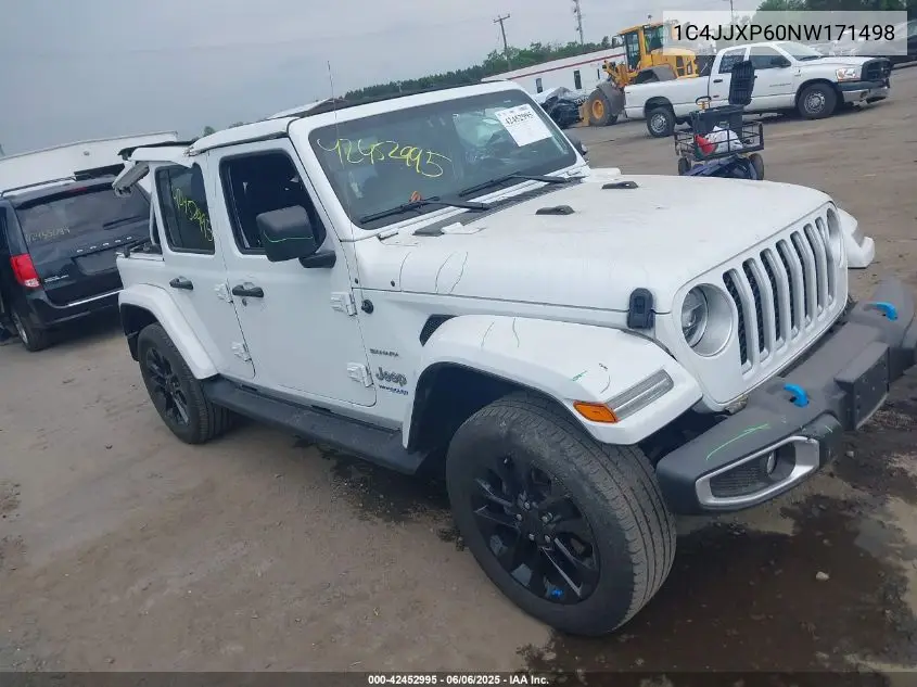 2022 Jeep Wrangler 4Xe Unlimited Sahara 4X4 VIN: 1C4JJXP60NW171498 Lot: 42452995